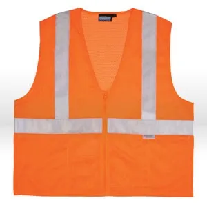 14633 ERB Safety Vest,Reflective,ANSI Class 2,M,Orange