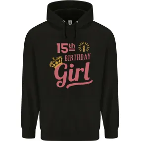 15th Birthday Girl 15 Year Old Princess Childrens Kids Hoodie