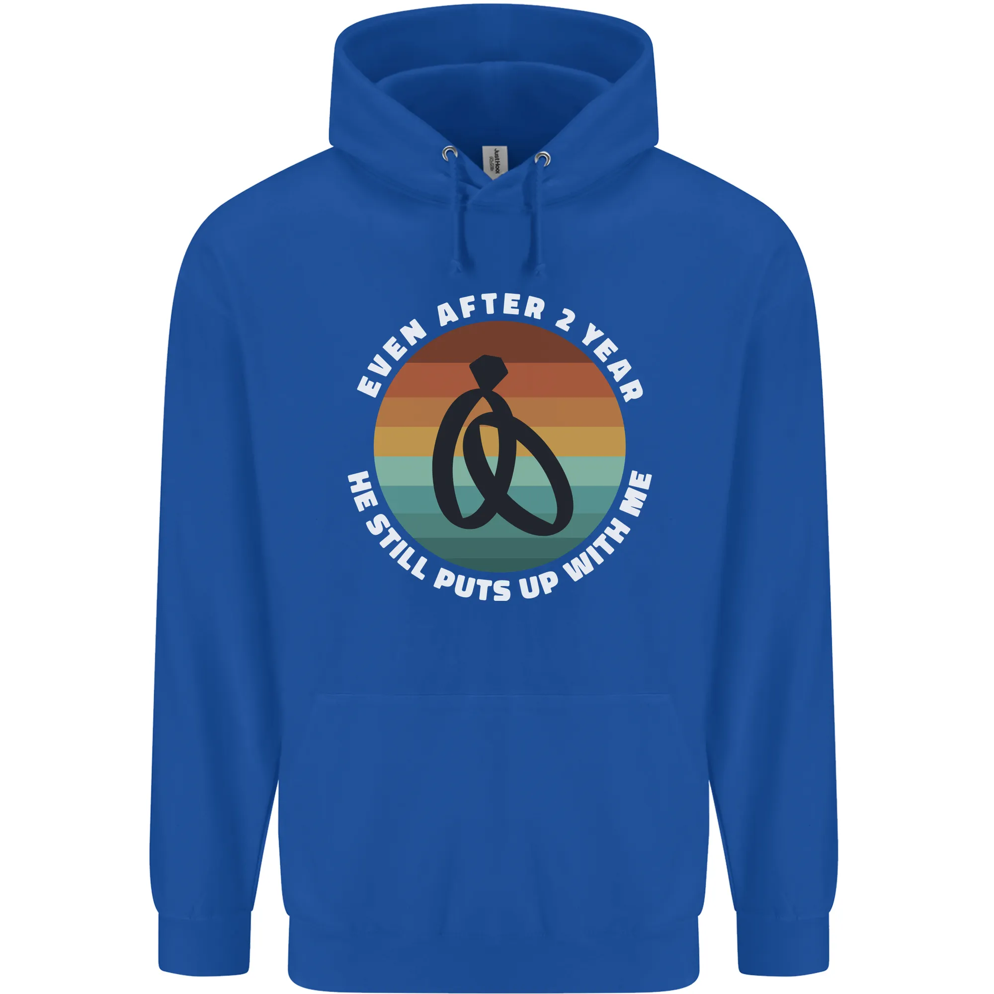 2 Year Wedding Anniversary 2nd Marriage Mens 80% Cotton Hoodie