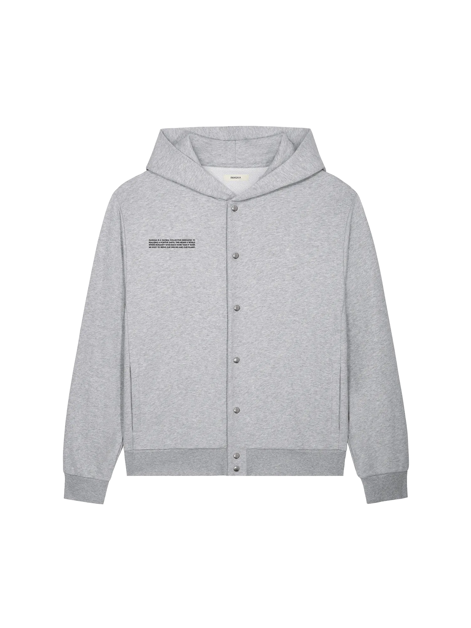 365 Midweight Snap Button Hoodie—grey marl