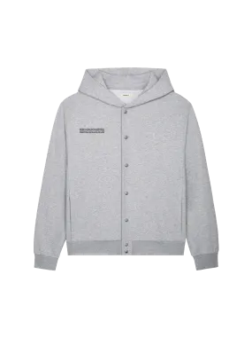 365 Midweight Snap Button Hoodie—grey marl