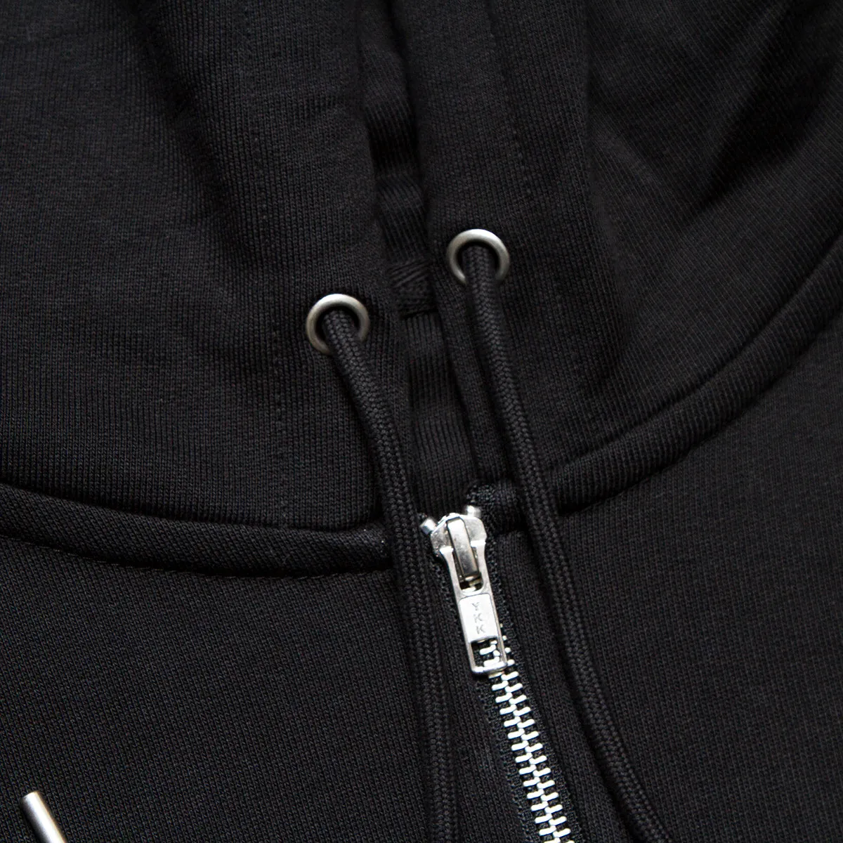 Acid Letter Crest - Zipped Hood - Black