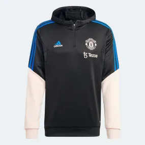 adidas 2023 Manchester United Track Hoodie - Black-Icy Pink