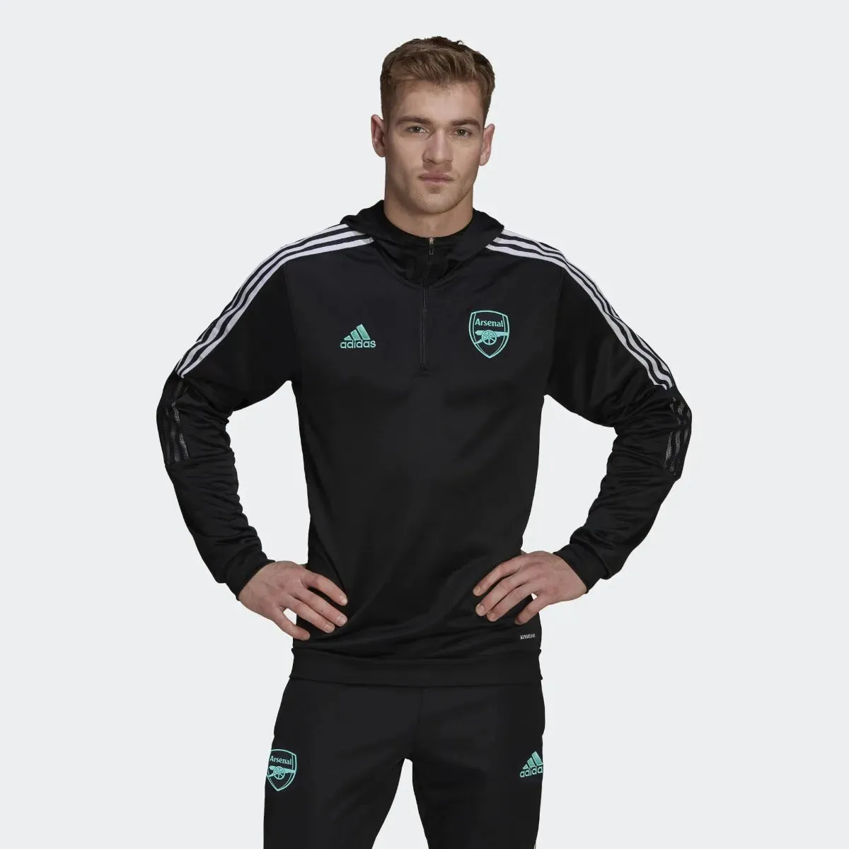 adidas 21-22 Arsenal FC Track Hoodie - Black