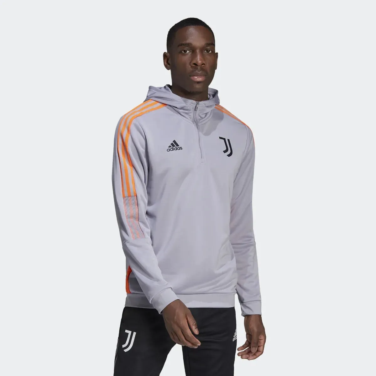 adidas 21-22 Juventus Track Hoodie - Gray