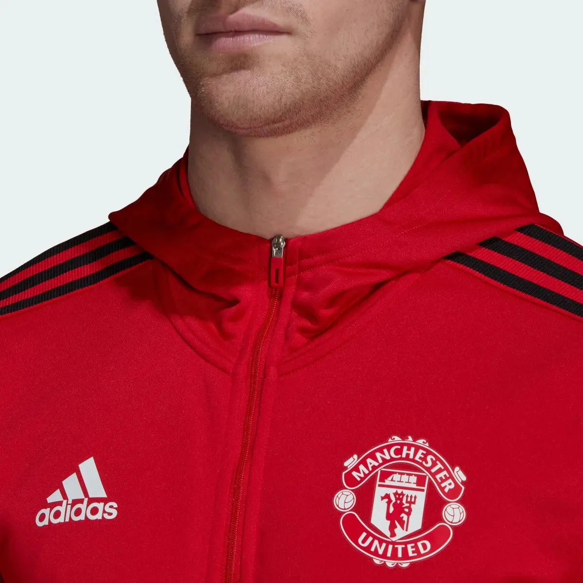 adidas 21-22 Manchester United Track Hoodie - Red