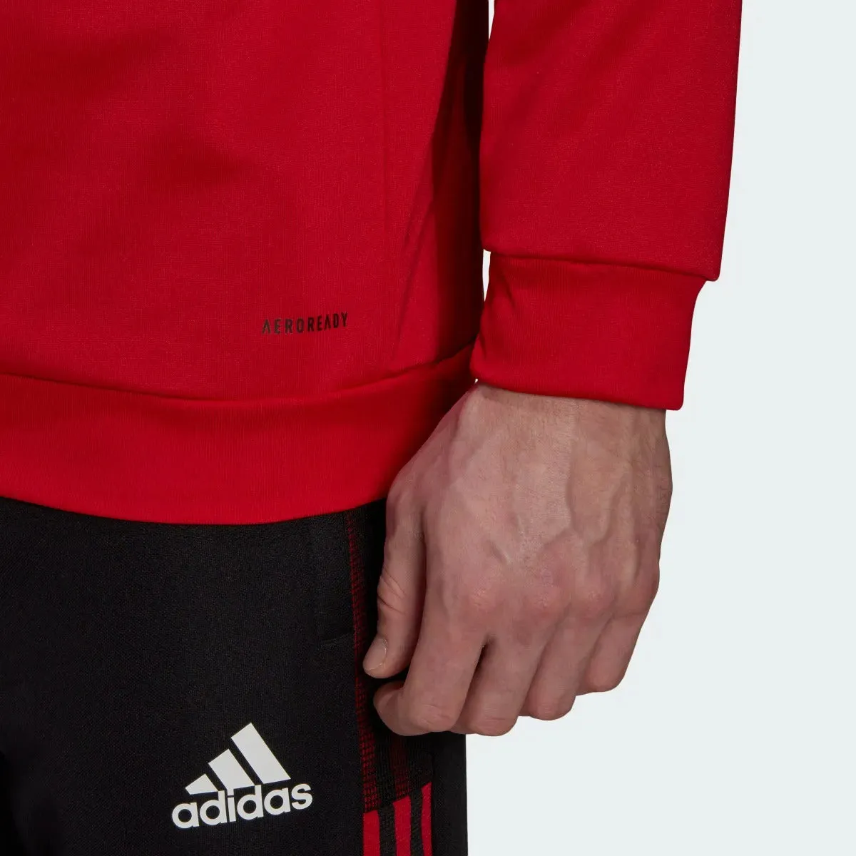 adidas 21-22 Manchester United Track Hoodie - Red