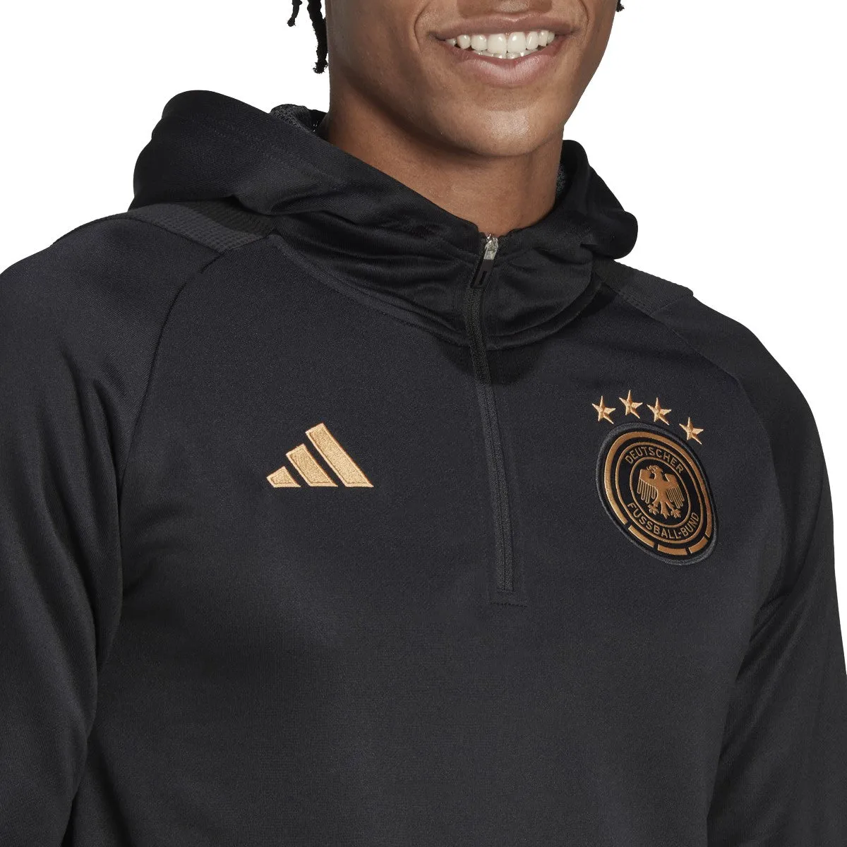 adidas Adult Germany Tiro Hoody 2022 HF3985 Black