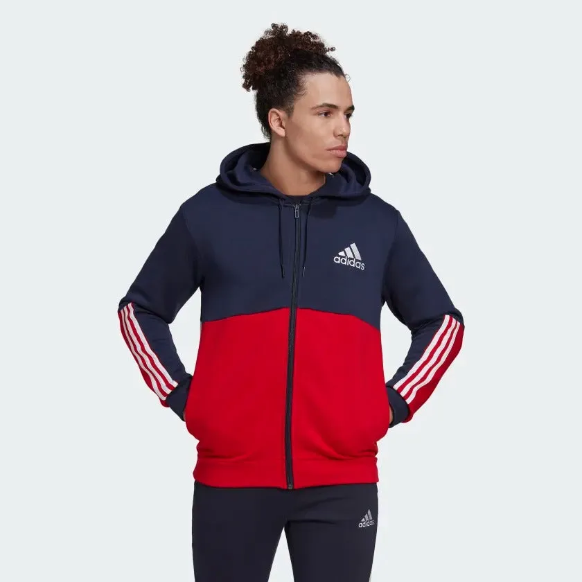 adidas Essentials Colorblock Fleece Full-Zip Men's Hoodie