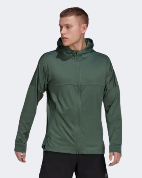 Adidas Workout Warm Full-Zip Men Training Hoody Green Oxide Hl8778