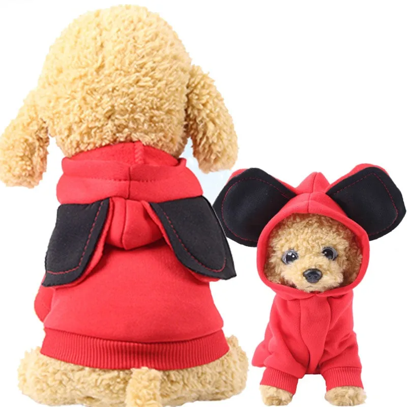 Adorable Big Ears Soft Fleece Winter Hoodie For Dogs