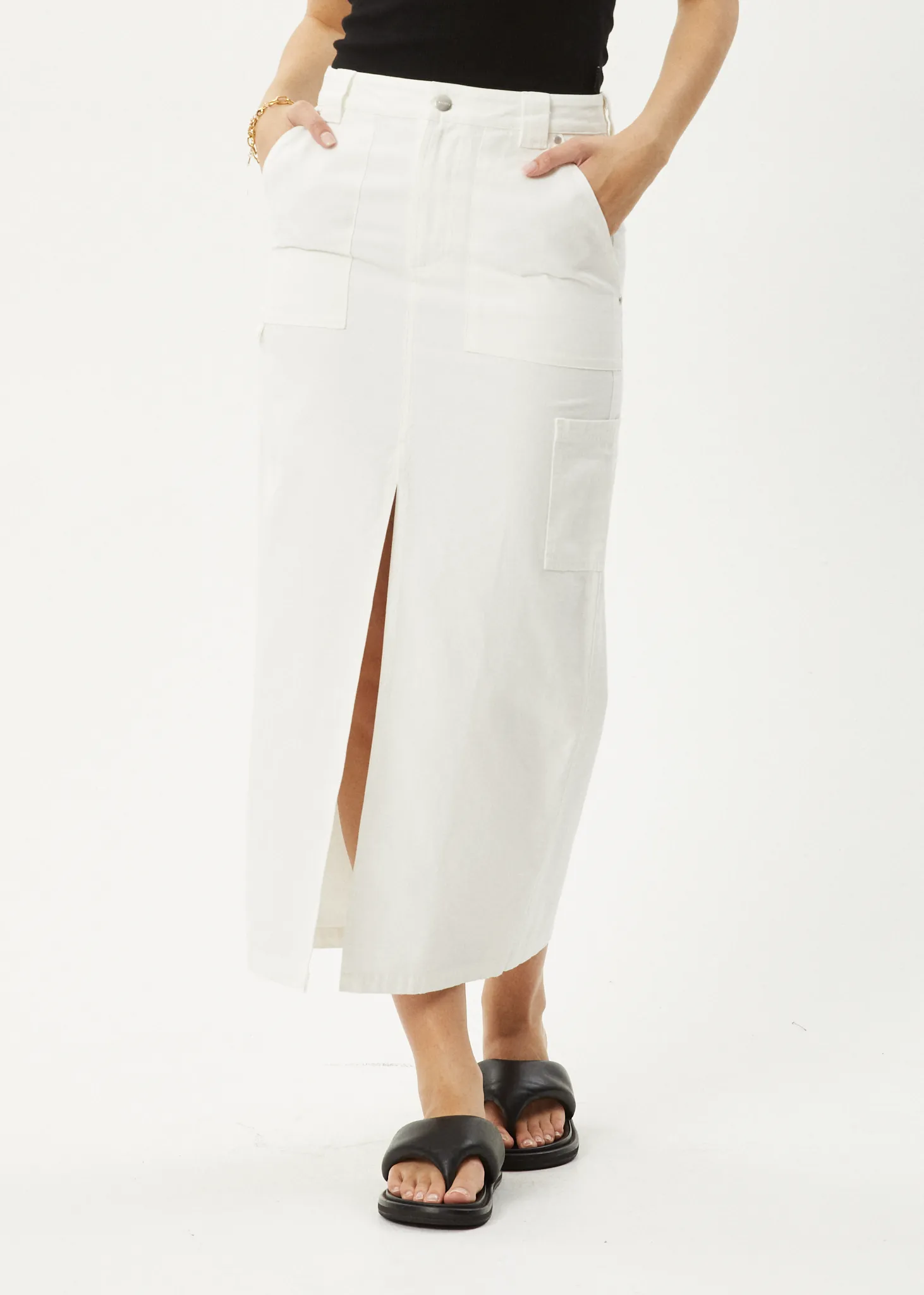 AFENDS Womens Lexi - Maxi Skirt - Off White