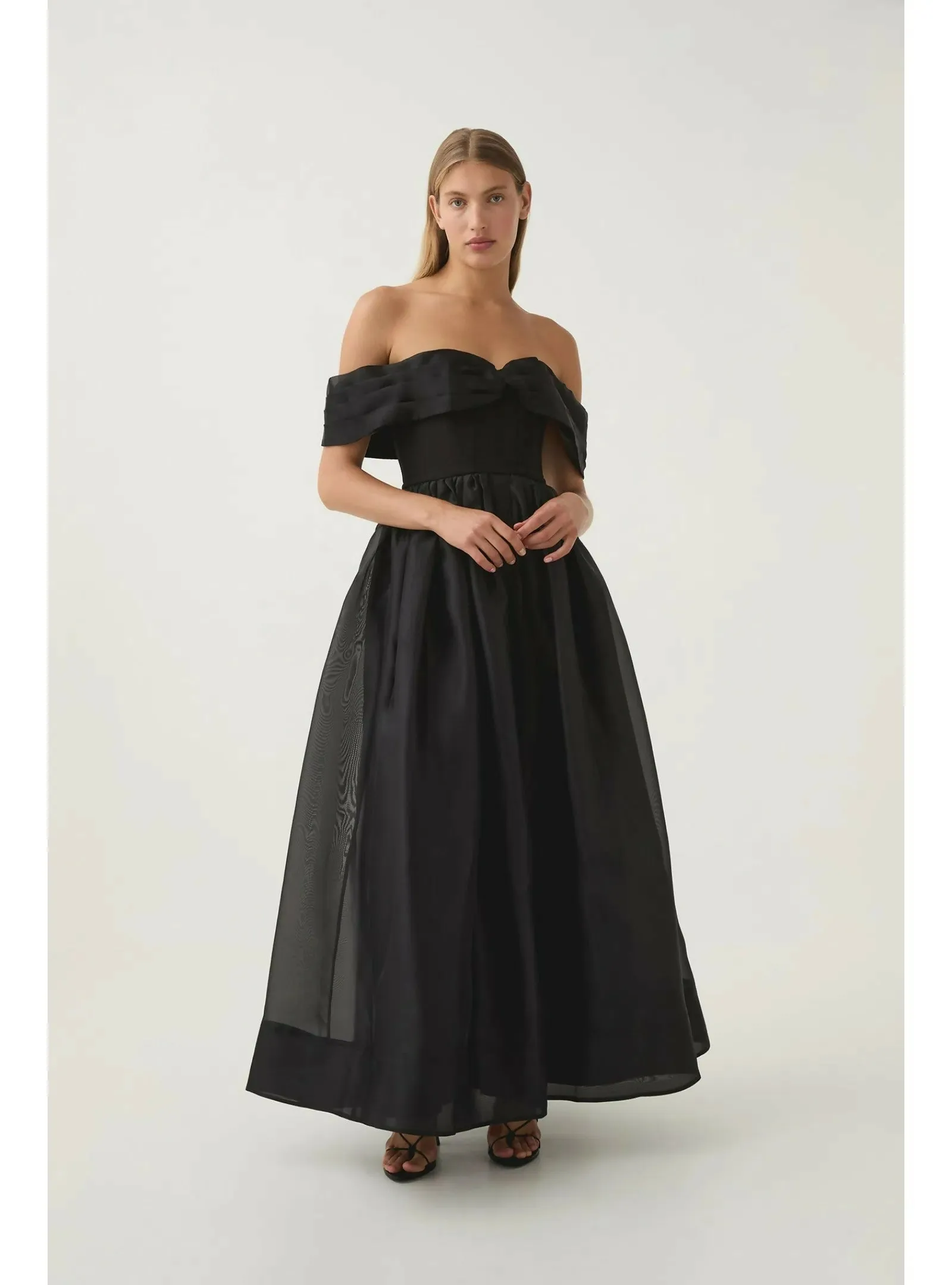 Aje Cordelia Corseted Maxi Dress in Black Size AU 10