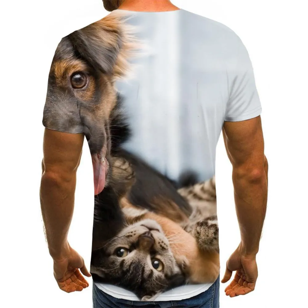 animal tshirtdocile pets tee topart costume men Cool cat and dog