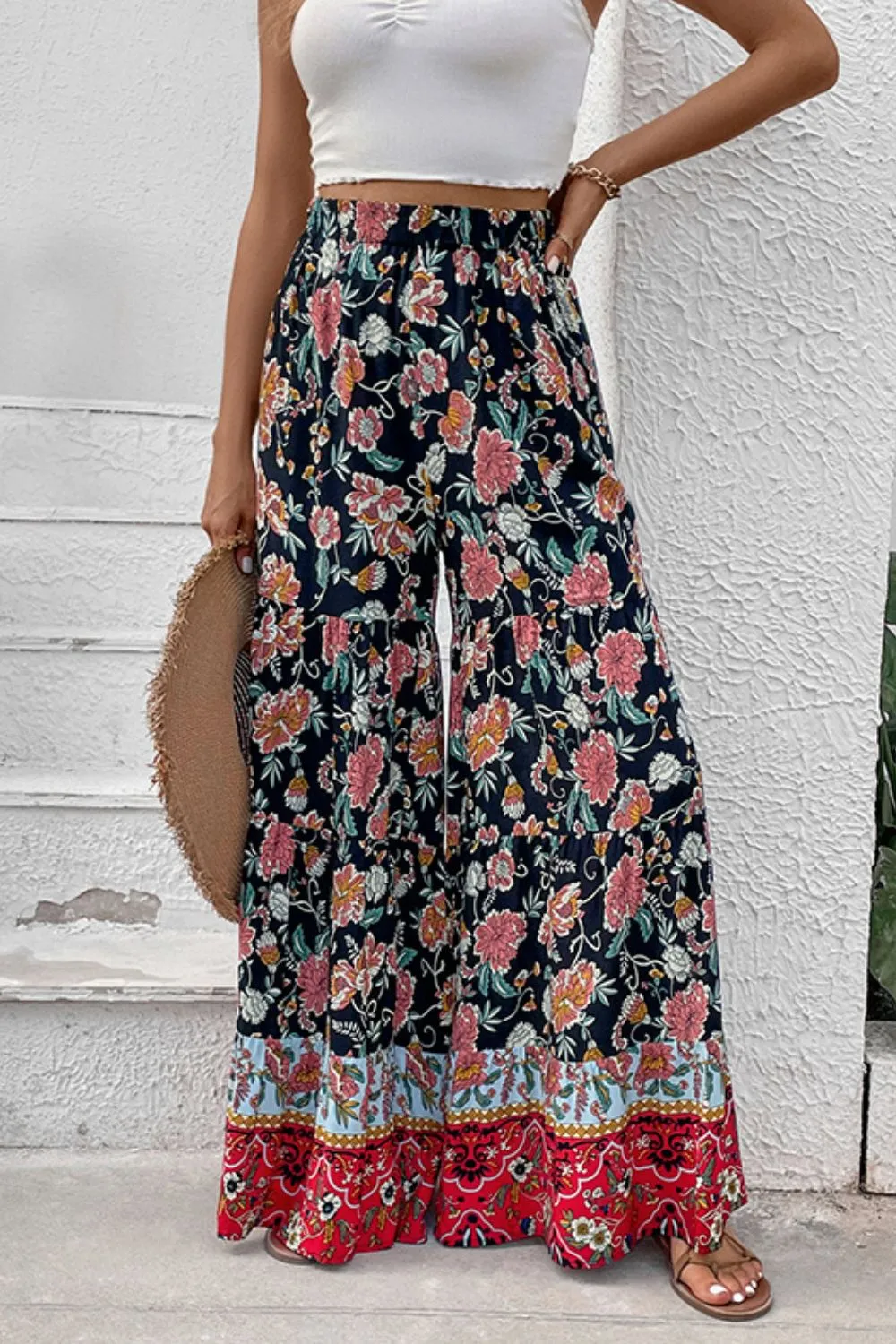 *APP EXCLUSIVE* Floral High Waist Palazzo Pants