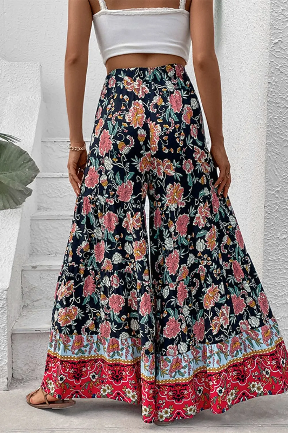 *APP EXCLUSIVE* Floral High Waist Palazzo Pants