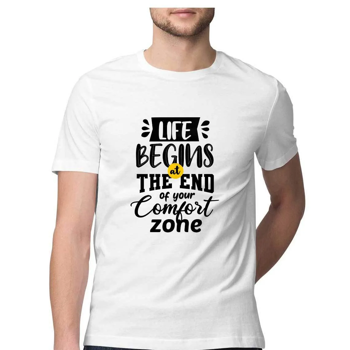 At The End of Your Comfort Zone Round Neck T-Shirt