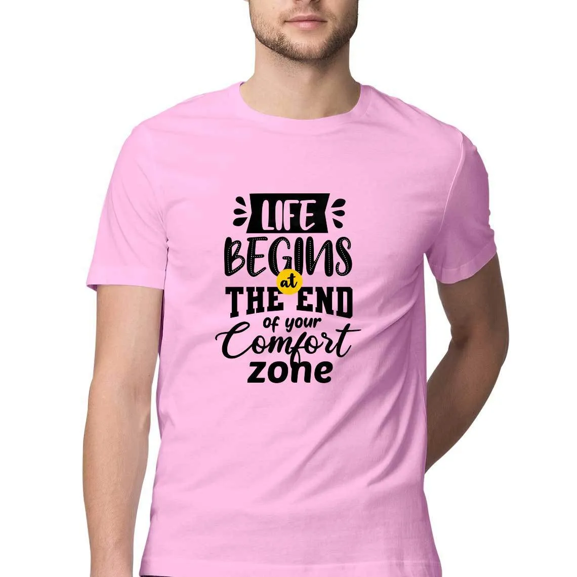 At The End of Your Comfort Zone Round Neck T-Shirt