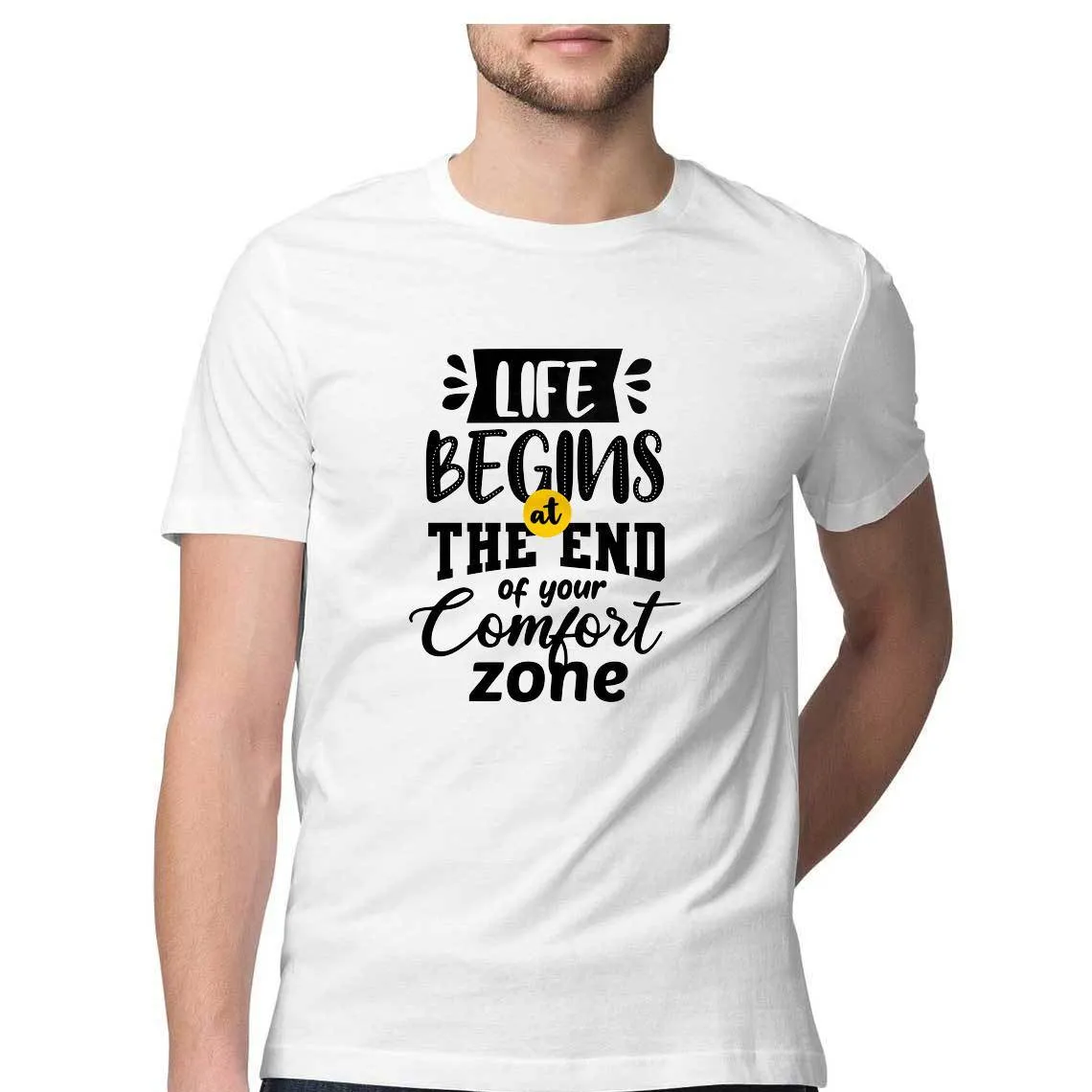 At The End of Your Comfort Zone Round Neck T-Shirt