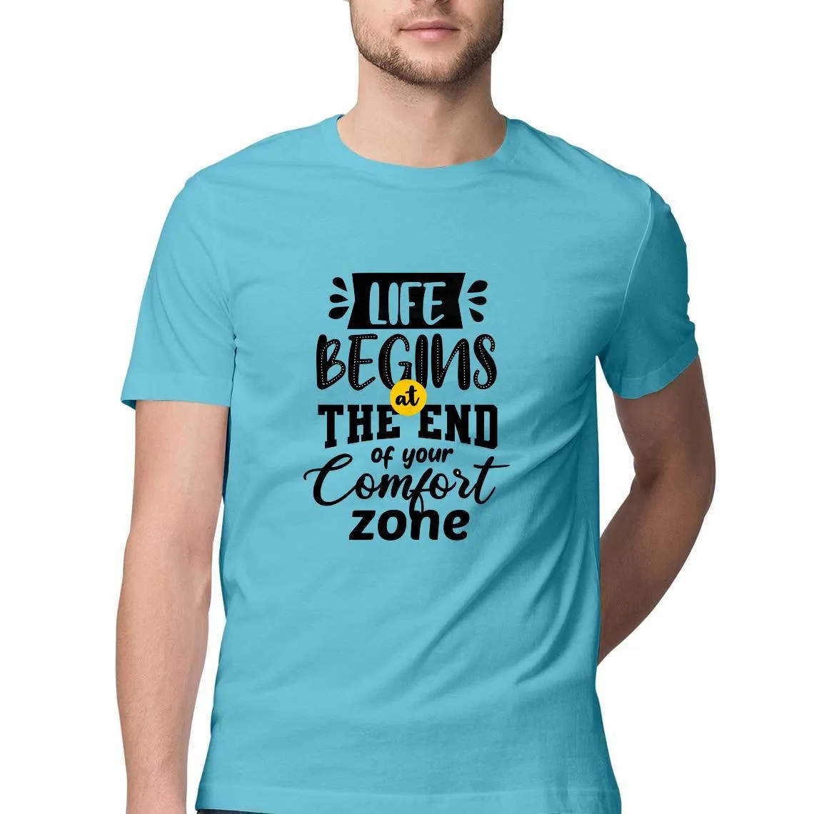 At The End of Your Comfort Zone Round Neck T-Shirt