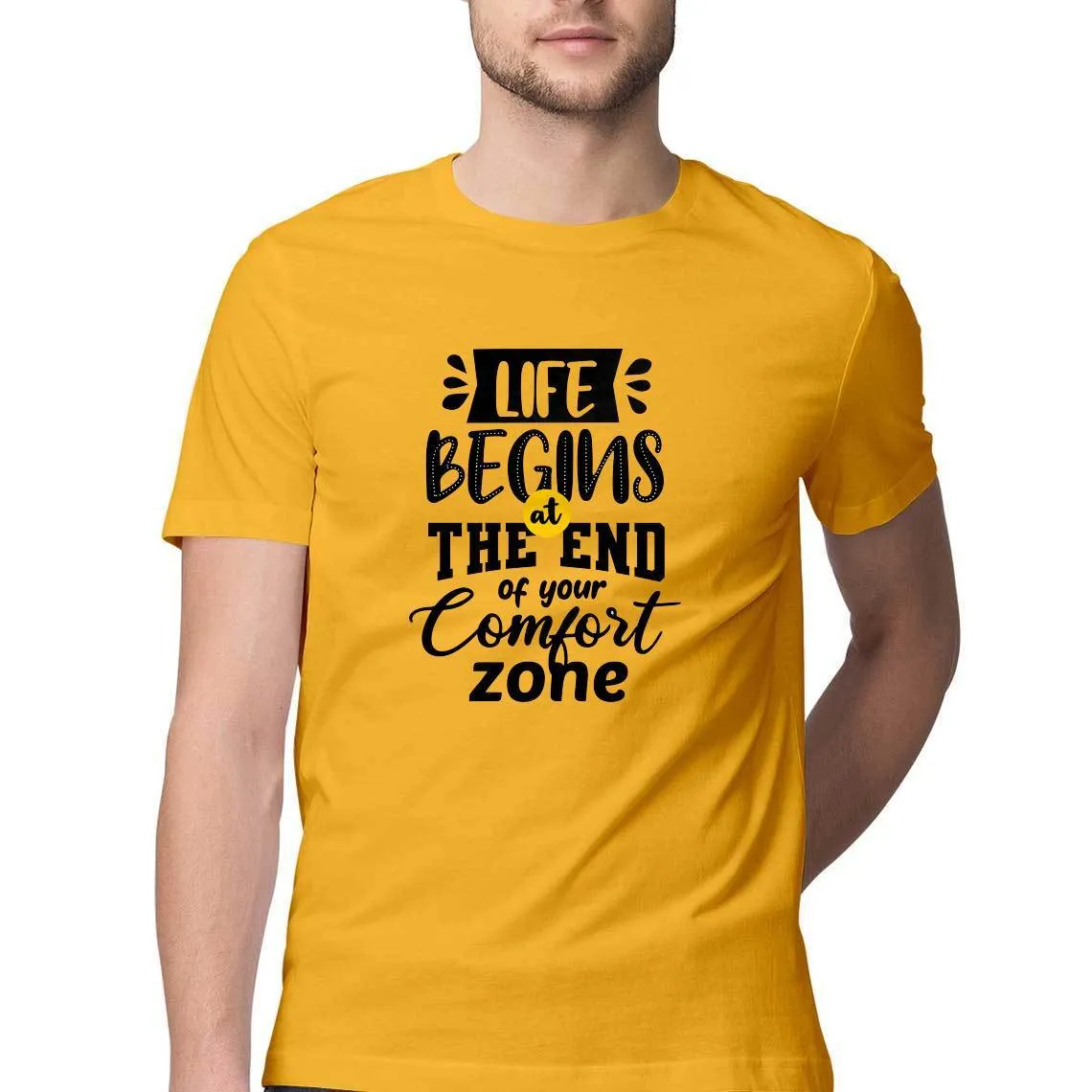 At The End of Your Comfort Zone Round Neck T-Shirt