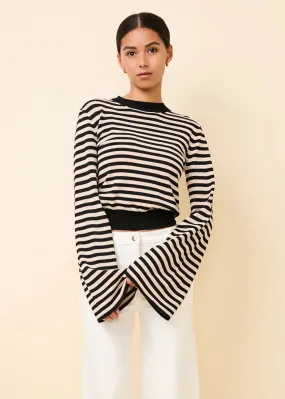 Babetta Sweater Noir Khaki Stripe