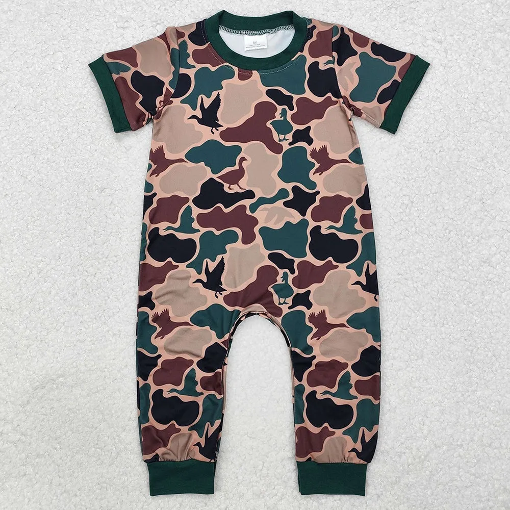 Baby Infant Boys Rompers Duck Green Camo Short Sleeve Rompers SR1816