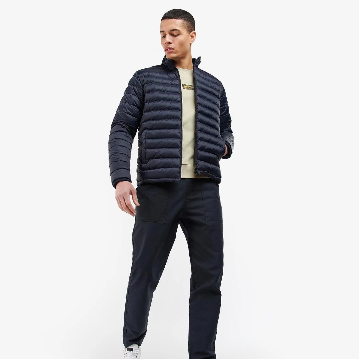 Barbour International Racer Impeller Quilted Jacket In Navy