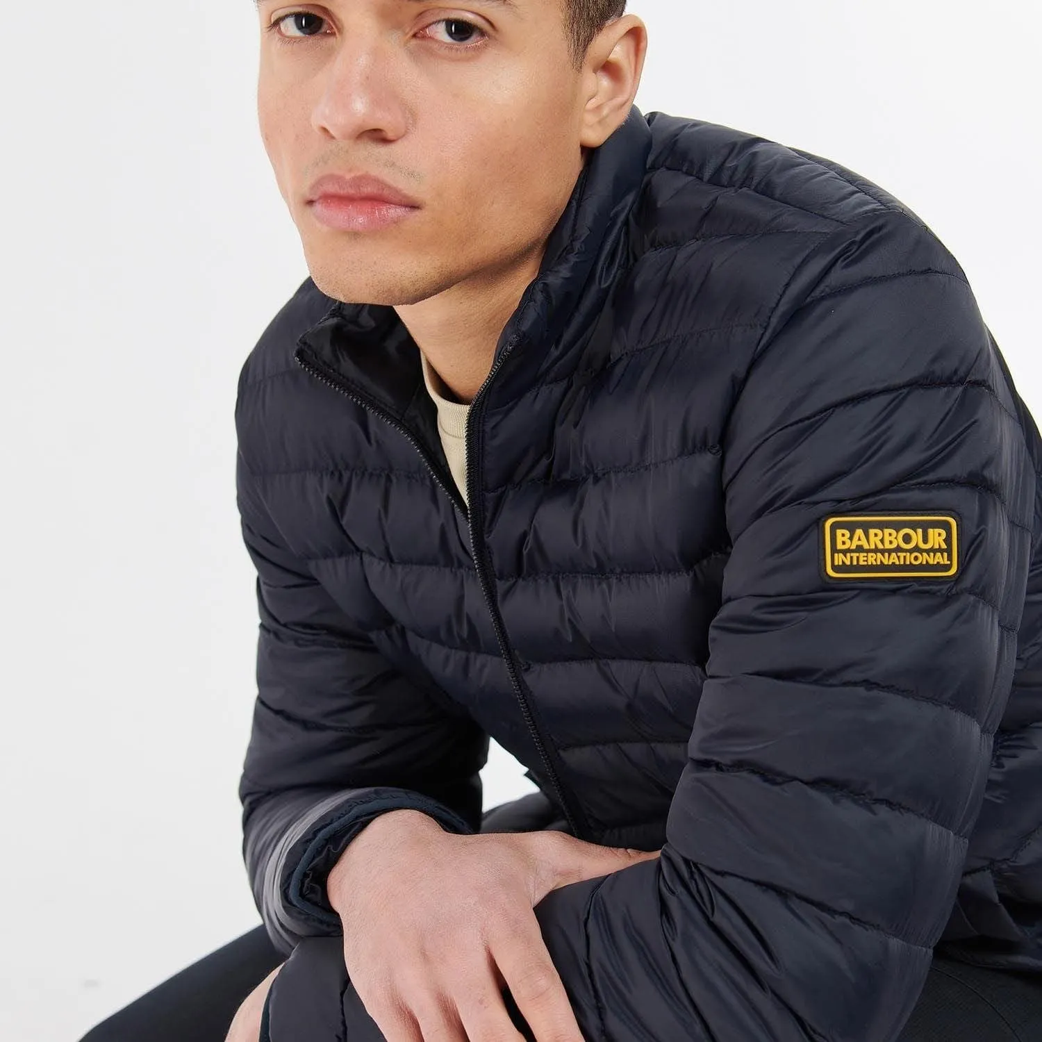 Barbour International Racer Impeller Quilted Jacket In Navy