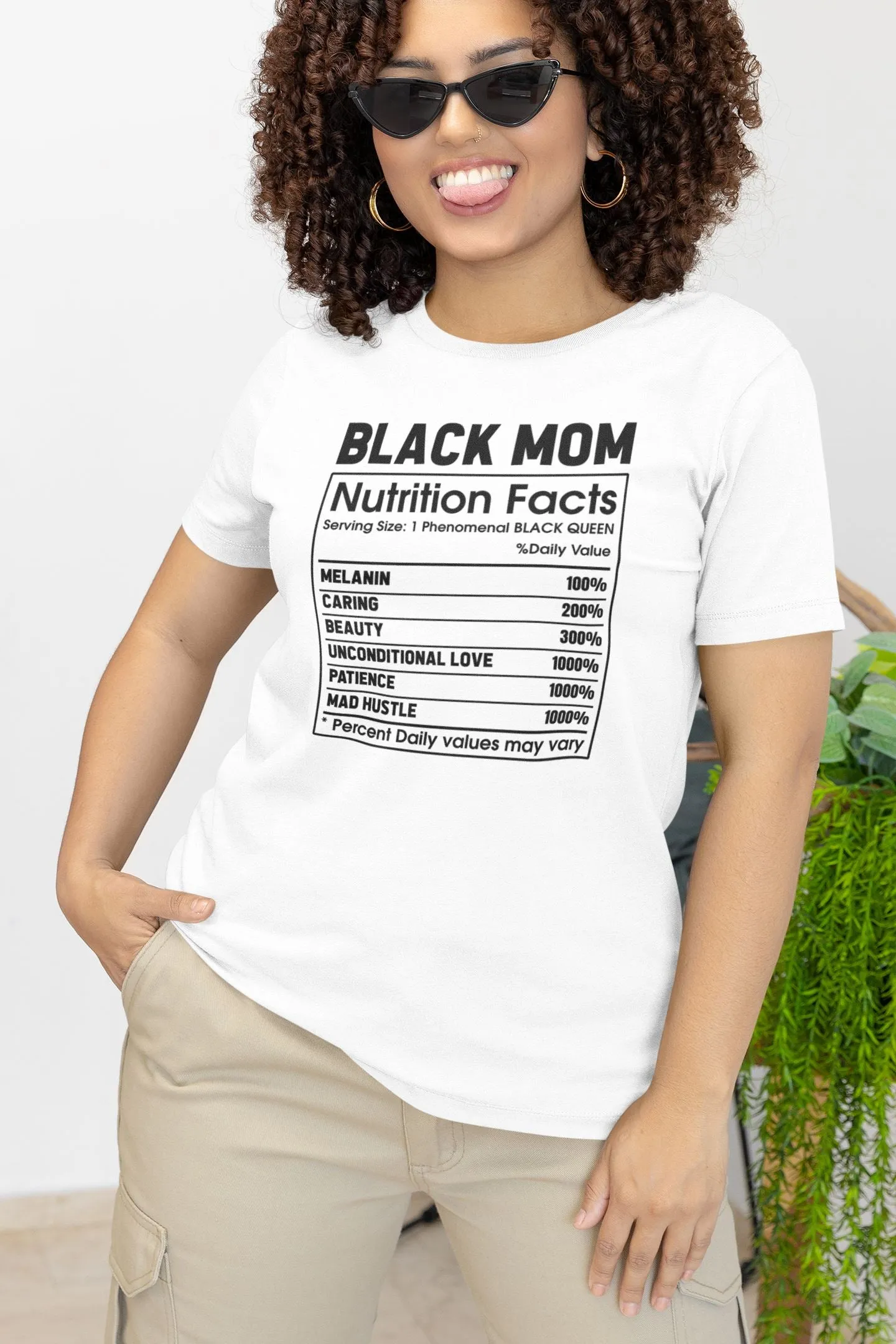 Black Mom Nutrition Facts T-Shirt