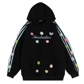 Blokette Aesthetic Floral Embroidery Hoodie