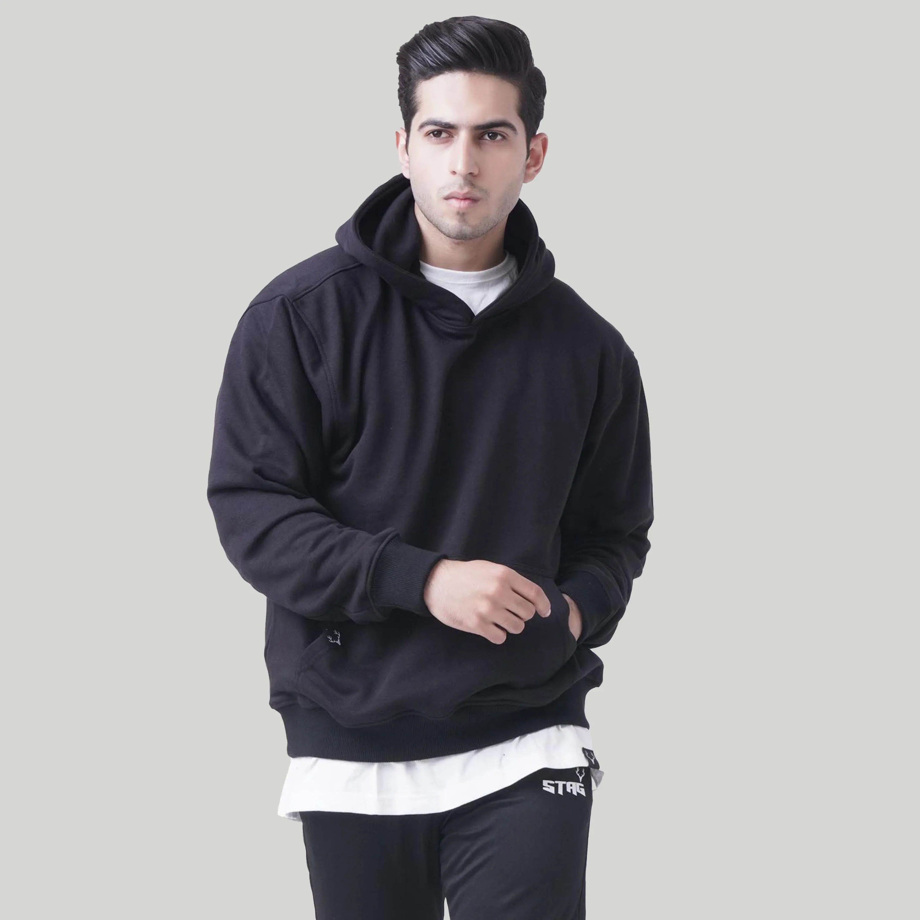 Boxy Fit Rest Day Unisex Hoodie (Black)