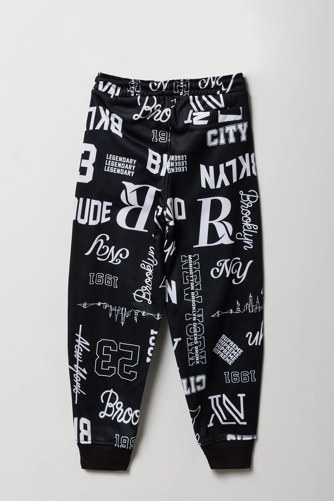 Boys Brooklyn Embroidered Print Fleece Jogger