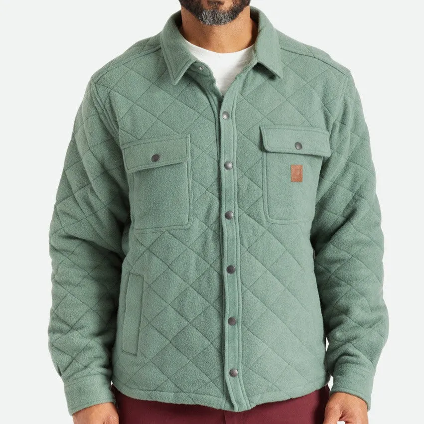 BRIXTON CASS QUILTED FLEECE JACKET DARK FOREST