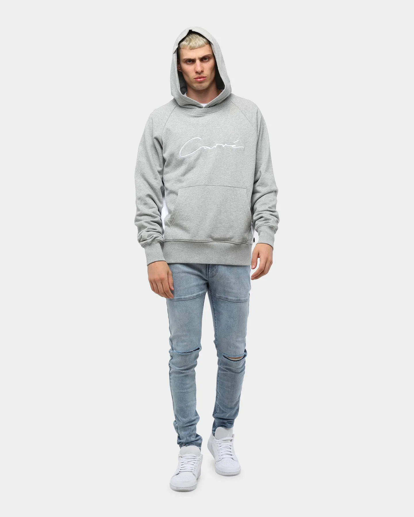 Carré Scripted Raglan Hoodie Grey/White