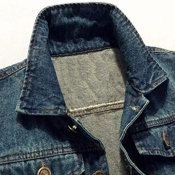 Casual Distressed Frayed Denim Vest