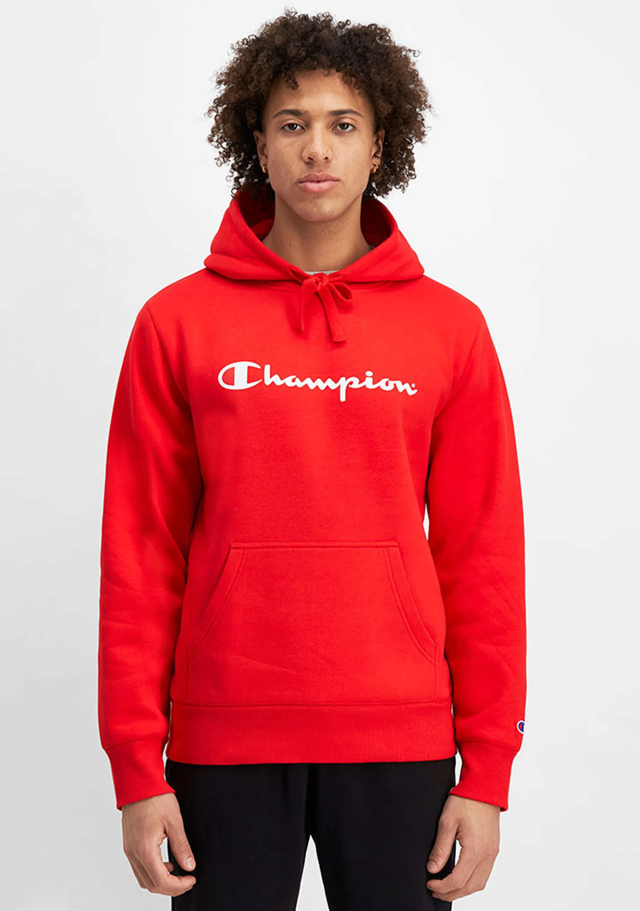 Champion Mens Script Logo Hoodie <br> AY79N GJR