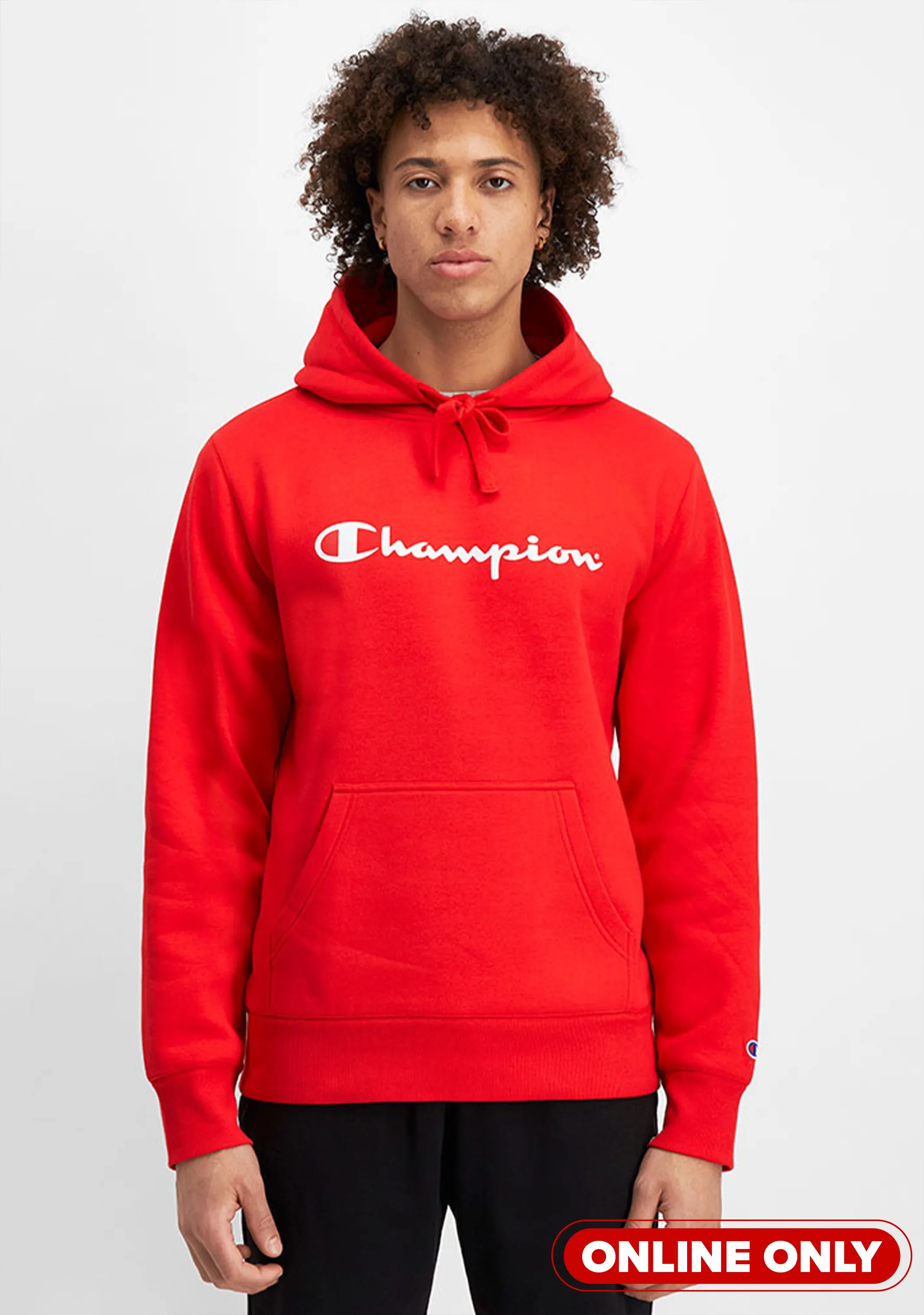 Champion Mens Script Logo Hoodie <br> AY79N GJR