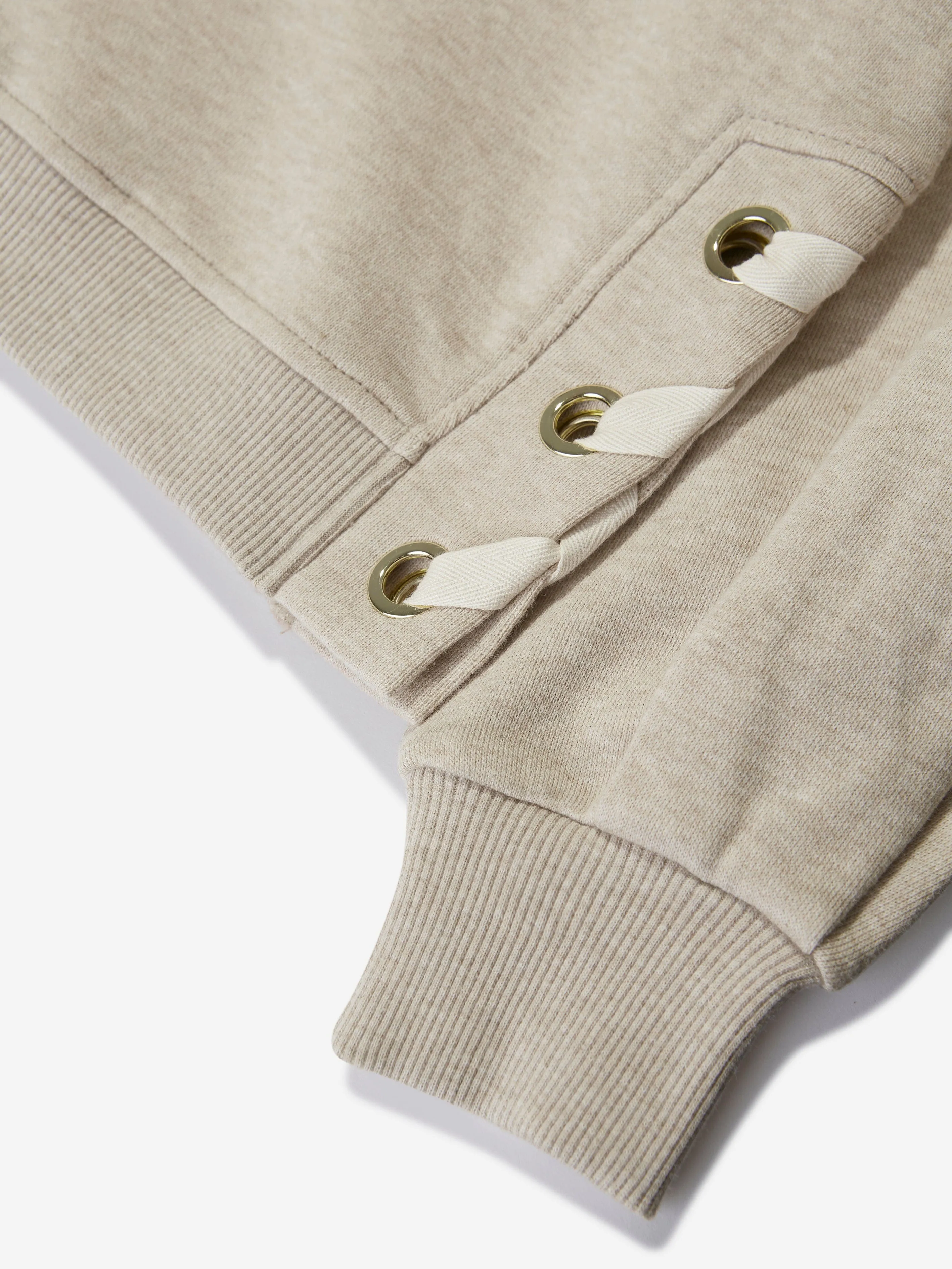 Chloé Girls Lacing Hoodie in Beige