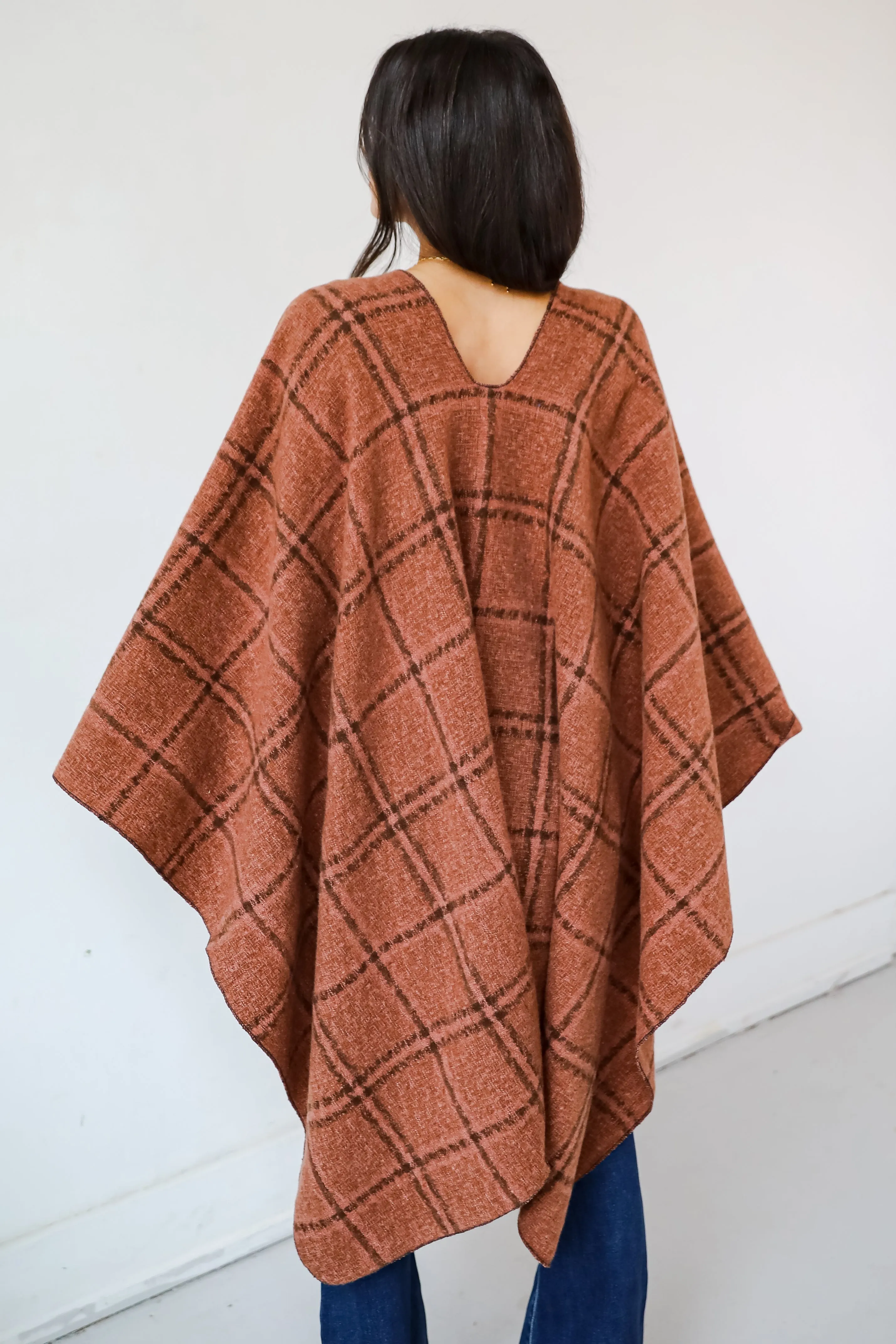 Cozy Success Rust Plaid Shawl - DOORBUSTER