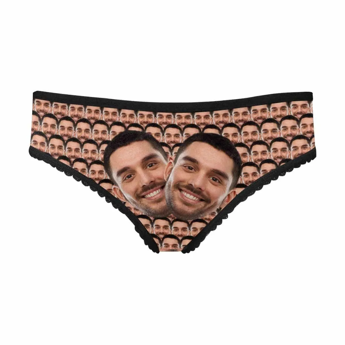 Custom Face Briefs Personalized Seamless Heads Underwear with Photo Women's High-cut Briefs