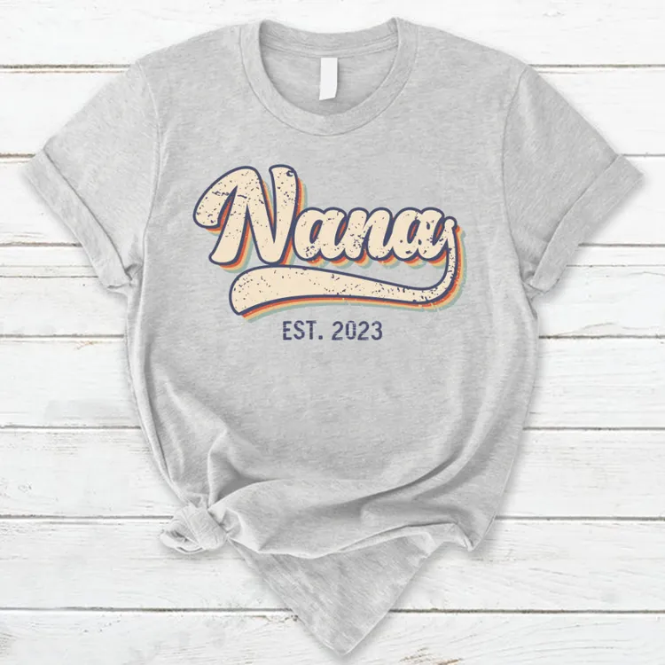 Custom Nickname EST Retro CG189 T-Shirt, Personalized Mother's Day Gift for Mom Godmother Grandma Sister Cousin Auntie