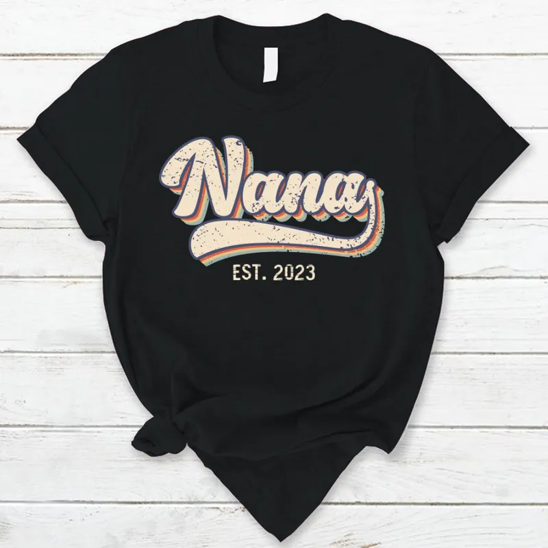 Custom Nickname EST Retro CG189 T-Shirt, Personalized Mother's Day Gift for Mom Godmother Grandma Sister Cousin Auntie