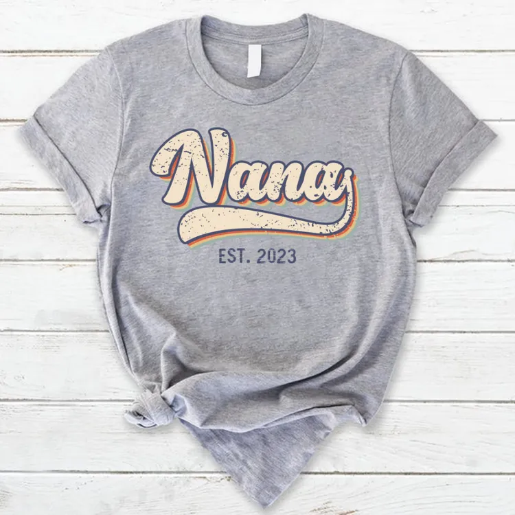 Custom Nickname EST Retro CG189 T-Shirt, Personalized Mother's Day Gift for Mom Godmother Grandma Sister Cousin Auntie