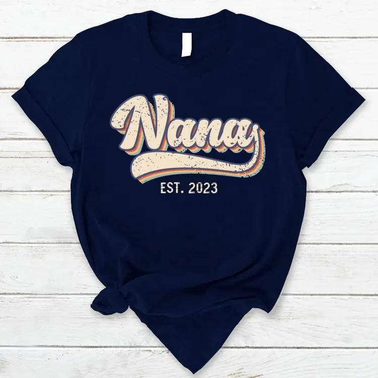 Custom Nickname EST Retro CG189 T-Shirt, Personalized Mother's Day Gift for Mom Godmother Grandma Sister Cousin Auntie