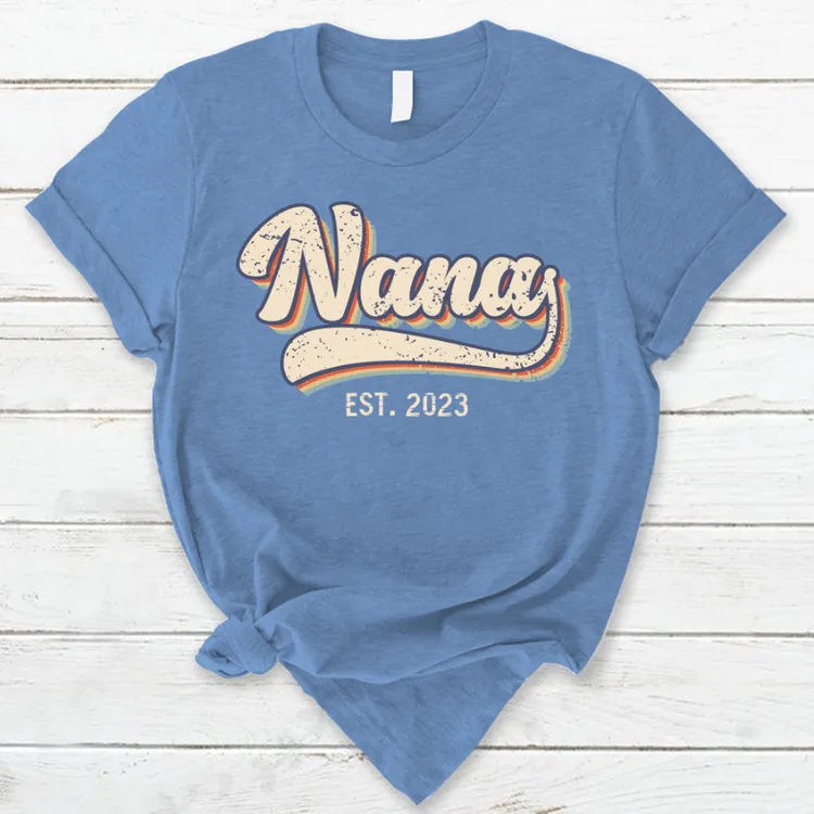 Custom Nickname EST Retro CG189 T-Shirt, Personalized Mother's Day Gift for Mom Godmother Grandma Sister Cousin Auntie