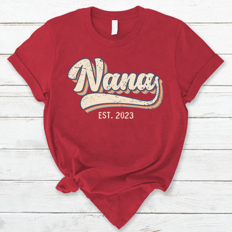 Custom Nickname EST Retro CG189 T-Shirt, Personalized Mother's Day Gift for Mom Godmother Grandma Sister Cousin Auntie