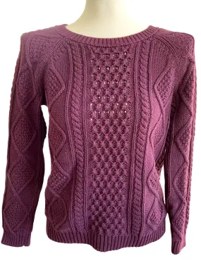 Dark Winter Wine Cable Knit Sweater