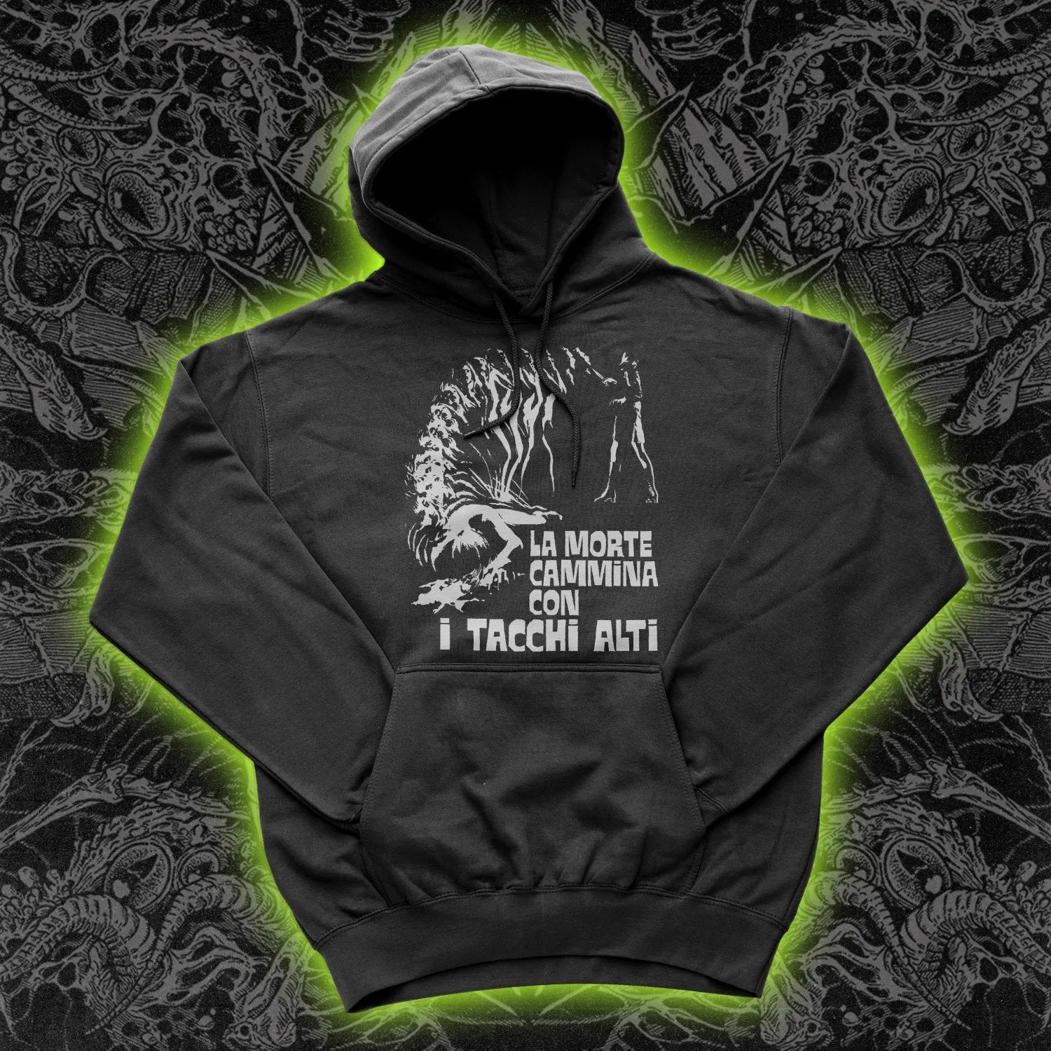 Death Walks On High Heels Hoodie