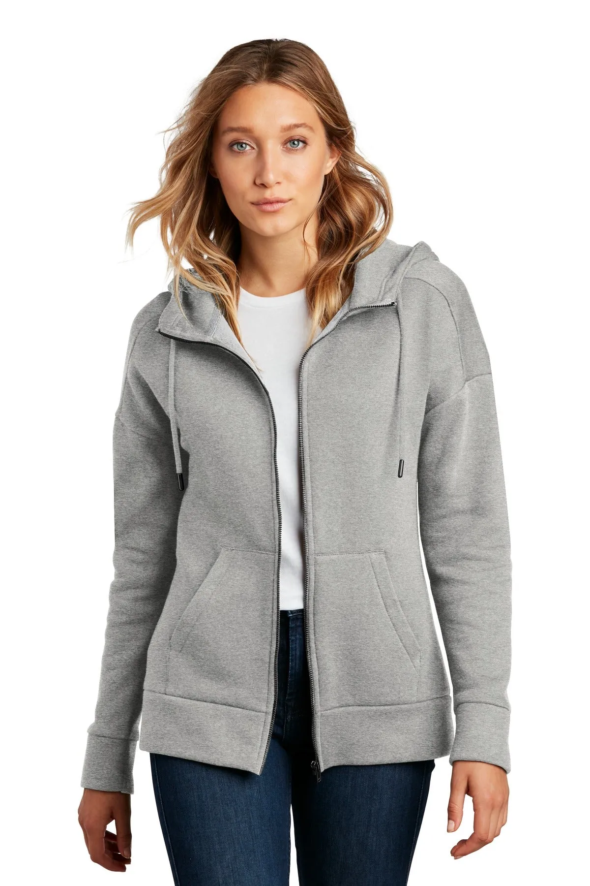 District  Women's Perfect Weight  Fleece Drop Shoulder Full-Zip Hoodie